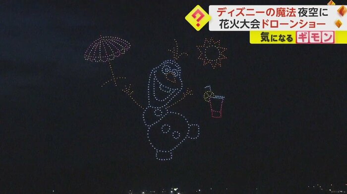 ドローンで描かれたディズニーキャラクター