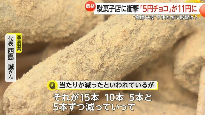 昔は60本中、20本当たりを入れていたが、現在は45本中、5本まで減ったという