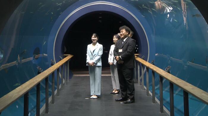 トンネル水槽をご覧に（滋賀・草津市 琵琶湖博物館）
