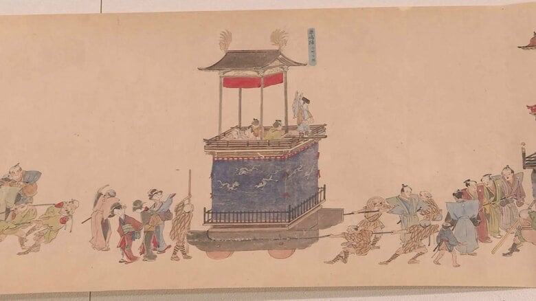 「春の高山祭」を前に…江戸時代の祭りの様子描いた絵巻 期間限定で“原本”を展示 飛騨高山まちの博物館｜FNNプライムオンライン