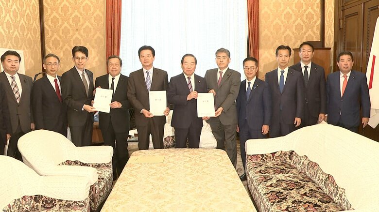 自維合意の議員定数は全党派参加の「選挙制度協議会」で議論を　超党派議連が衆院議長に申し入れ　自民議員も同席｜FNNプライムオンライン