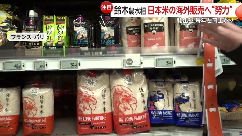 パリのスーパーに並ぶ米