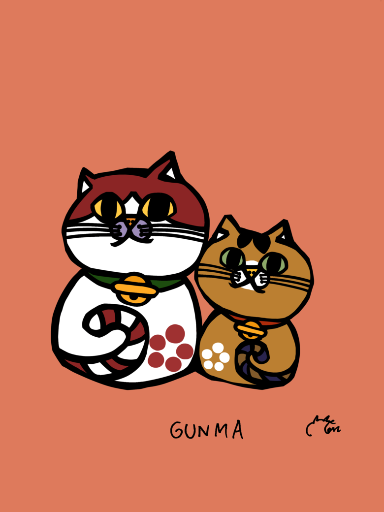 群馬県のご当地ネコ（こけしネコ）