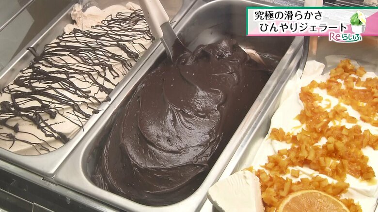 チョコソルベや抹茶などが並ぶ