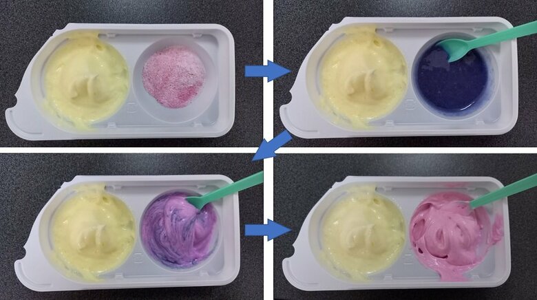 赤ねるねるの色の変化