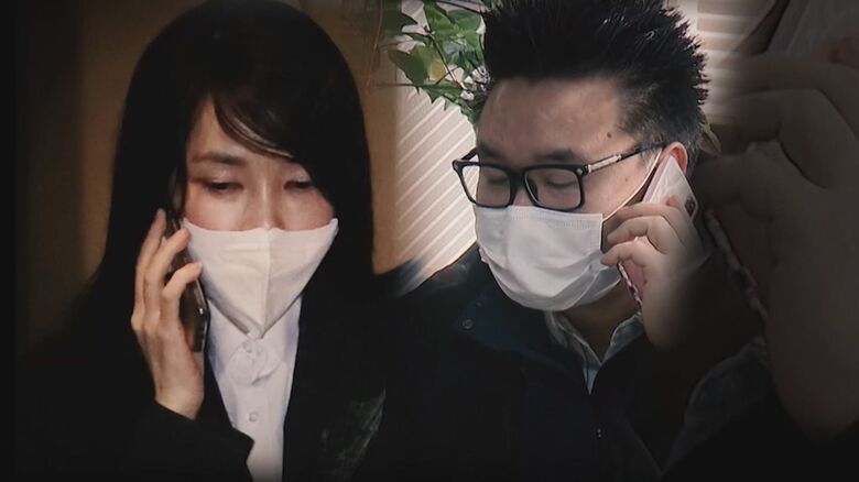 金夫人とイ・ミョンス記者　（1月16日MBCより）