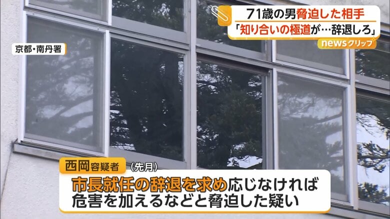 「知り合いの極道がすぐにお前を殺すと言っている。市長を辞退しろ」と脅迫した事件