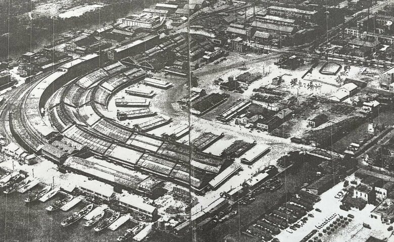 1950年台の築地市場の白黒写真