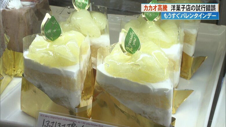 チョコだけでなく、文旦など季節のフルーツを生かしたケーキにも力を入れる
