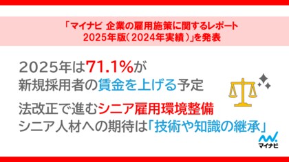 「マイナビ 企業の雇用施策に関するレポート2025年版(2024年実績)」を発表