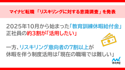 マイナビ転職「リスキリングに対する意識調査」 を発表