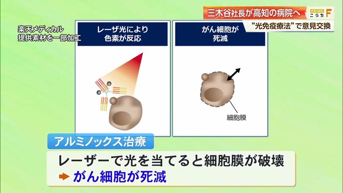 レーザーで細胞膜を破壊、がん細胞を死滅させる