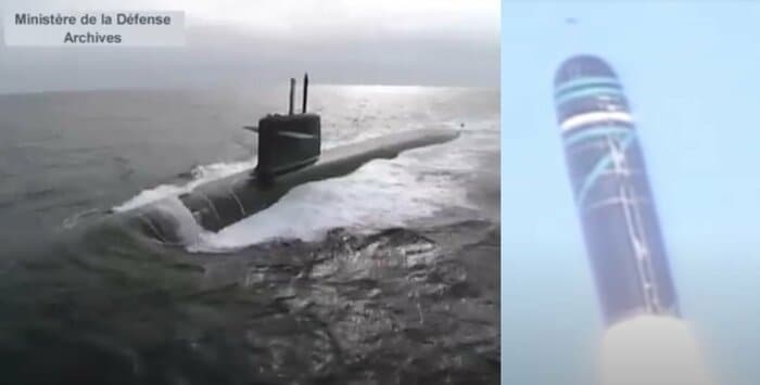 仏海軍はル・トリオンファン級戦略ミサイル原潜にM51戦略ミサイルを搭載可能(仏国防省/軍公式Youtubeより)