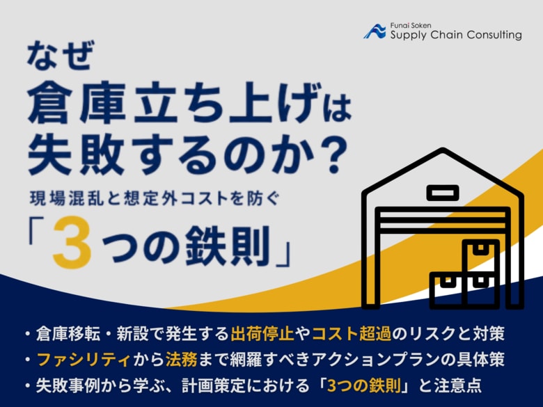 倉庫移転・新設の失敗を防ぐ！物流DXに対応した「倉庫立ち上げマニュアル」を公開いたしました｜株式会社船井総研サプライチェーンコンサルティング