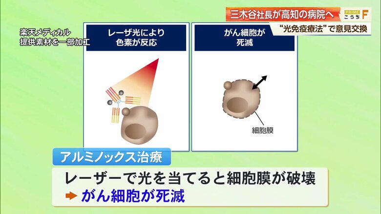 レーザーで細胞膜を破壊、がん細胞を死滅させる