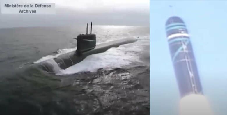 仏海軍はル・トリオンファン級戦略ミサイル原潜にM51戦略ミサイルを搭載可能（仏国防省／軍公式Youtubeより）