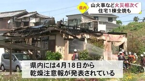 火災が相次ぐ 荒尾市で住宅1棟全焼 阿蘇市と西原村では山火事(熊本)