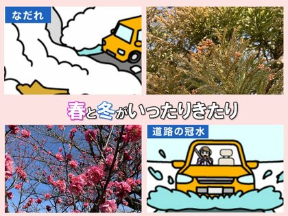 【解説】今週中頃は「3月並み」・来週は再び「真冬並み」・この先2週間は春と冬が“行ったり来たり”…融雪災害や花粉に注意