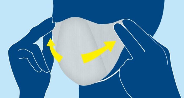 立体構造になっているので、顔にフィットしつつも快適