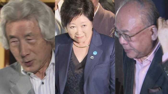 会合に出席した小泉氏、小池氏、武部氏