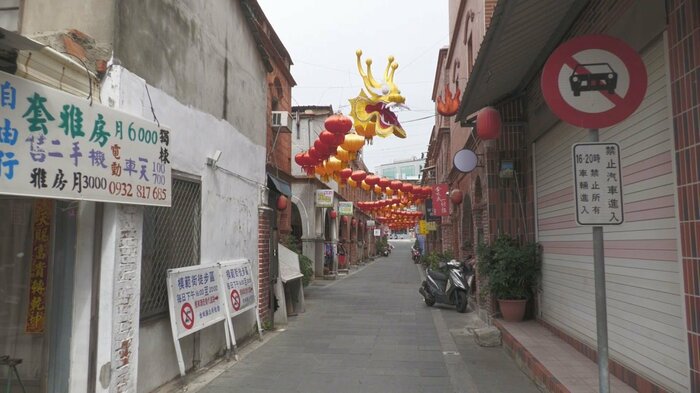 金門島のお土産店が並ぶ通り