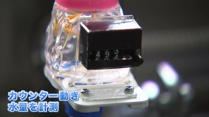 水を流すとカウンターが回る仕組み