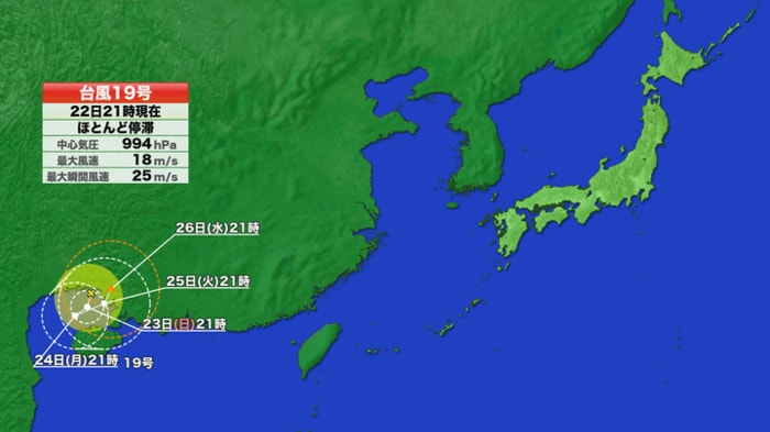 台風19号の進路予想図