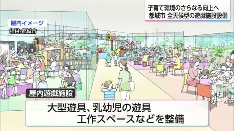 猛暑で外で遊べない子供たちのために　全天候型の遊戯施設　都城市早鈴町に整備｜FNNプライムオンライン