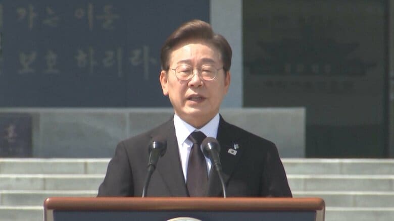 韓国・李在明大統領「戦争のない平和な国を作る」　朝鮮戦争戦没者など追悼する式典で北朝鮮については言及せず｜FNNプライムオンライン