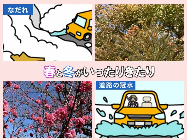 【解説】今週中頃は「3月並み」・来週は再び「真冬並み」・この先2週間は春と冬が“行ったり来たり”…融雪災害や花粉に注意｜FNNプライムオンライン