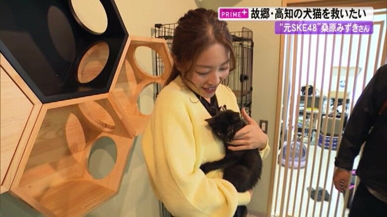 元SKE48・桑原みずきさん「これ幸せやな」　保護犬・猫がのびのびと…“新しい家族探し”の場【高知発】｜FNNプライムオンライン