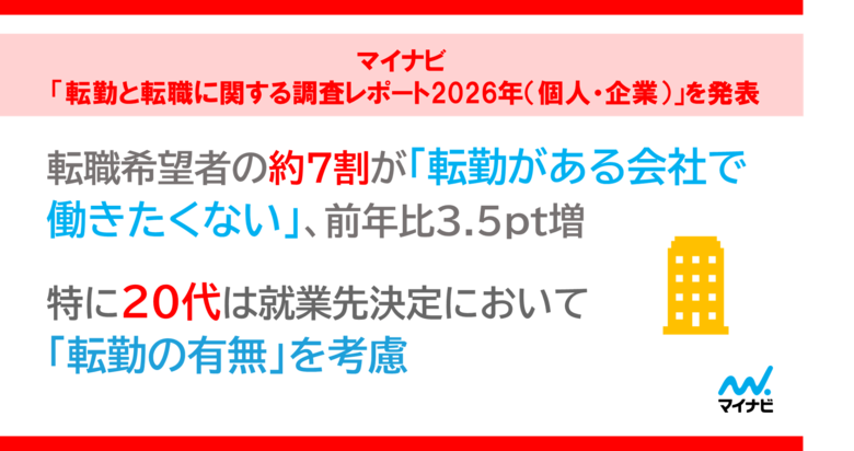 「マイナビ 転勤と転職に関する調査レポート2026年（個人・企業）」を発表