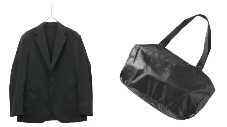 左:ジャケットの状態 → 右:エコバッグになる