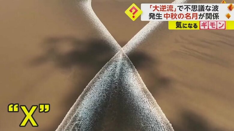 アルファベットの“X”のような形をした波