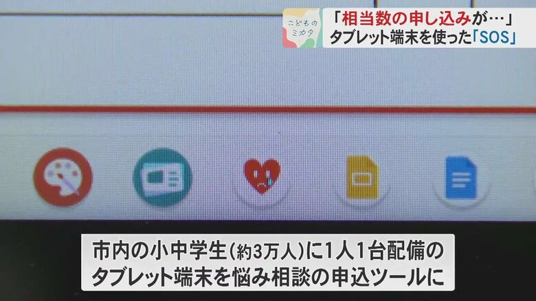 タブレット端末に相談窓口を設置