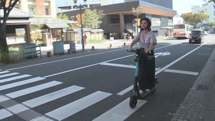 「電動キックスケーター」で別府を観光　タクシー不足課題の観光地の移動手段として定着するか…実証実験スタート