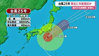 台風25号接近で…山形県内でも航空便一部欠航など影響