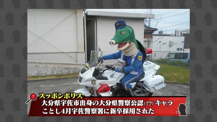白バイにまたがるスッポンポリス