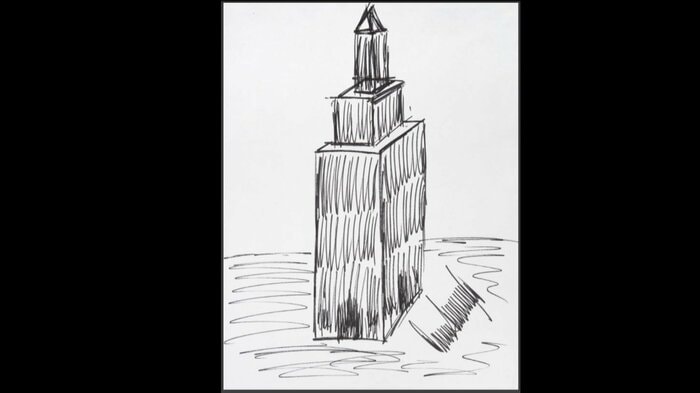 トランプ大統領が描いたエンパイア・ステート・ビル(ジュリアンズ・オークションのHPより)