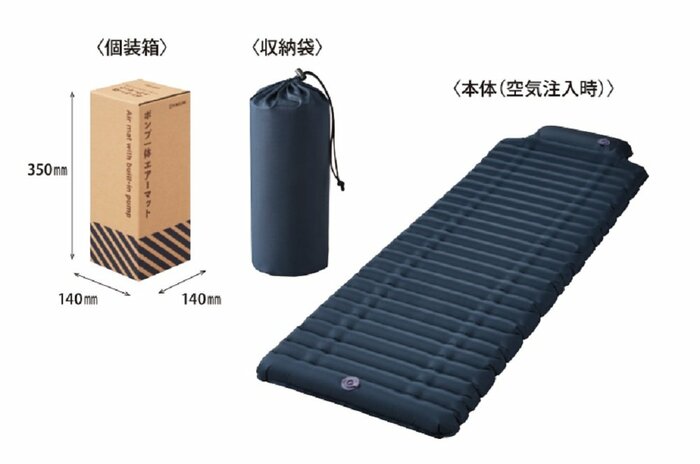 個装箱、収納袋、使用時の本体とそれぞれの形態