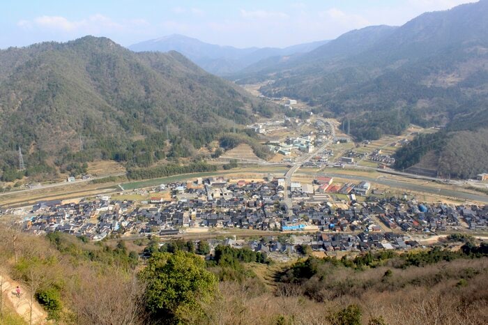 竹田城本丸より城下町の眺望