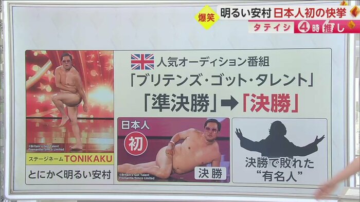 この日取り上げたネタは、世界で注目されている「明るい安村さん」について