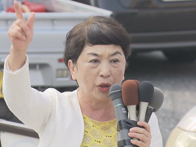社民党の福島党首が名古屋で街頭演説「ライフファースト あなたの生活・人生・命を応援する」参院選での支持呼びかけ｜FNNプライムオンライン
