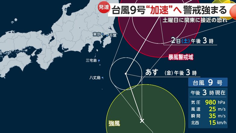 台風9号の進路図