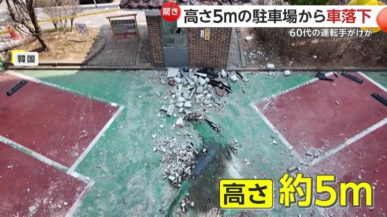 車が落下した駐車場