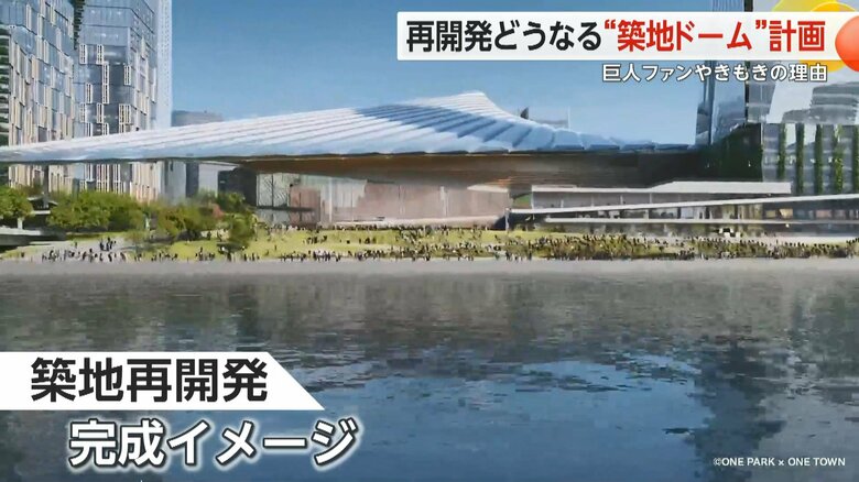 1日に公開された築地再開発の完成イメージCG