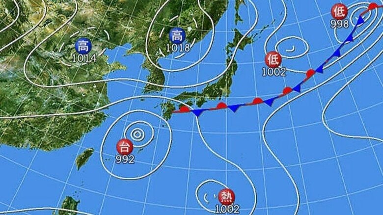 天気図　4日午後9時（予想）　日本気象協会より