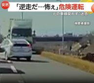 「逆走だ、怖ぇ！」カーブ先で突然の“逆走車”に接触寸前…対向車線に飛び出し“立往生の車”も　追い越し失敗か　三重・岐阜