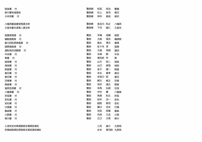 福岡県警　人事異動（18/23）