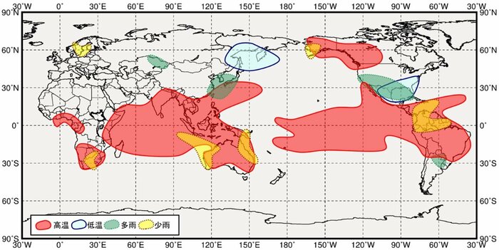 エルニーニョ現象発生時の12〜2月の天候の特徴(気象庁HPより)